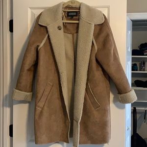 Mango faux shearling coat